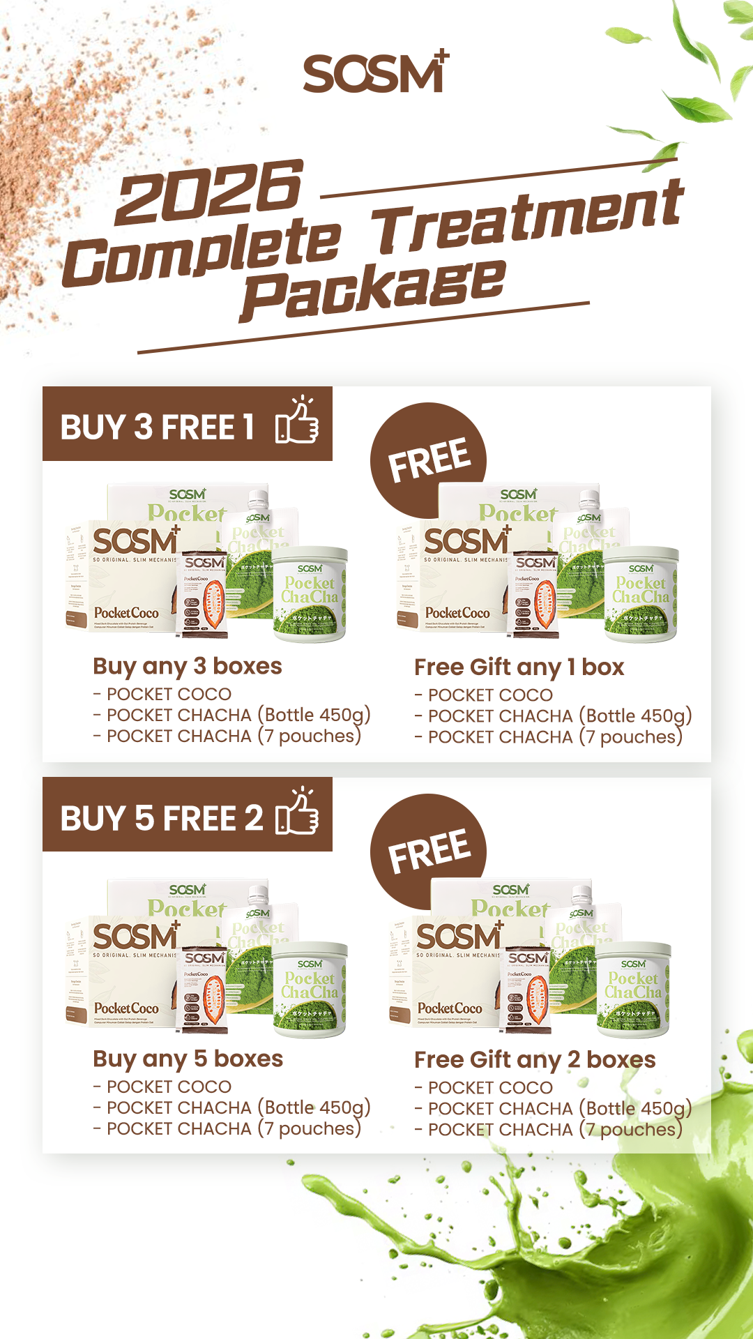 SOM1 SOSM+ Pocket Coco and SOSM+ Pocket Chacha Treatment Package (Bundle)